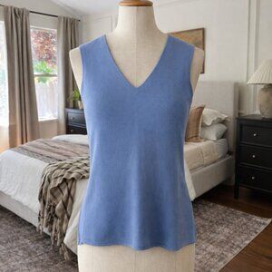 Beechers Brook Ladies Size Small Light Blue V Neck Ribbed Tank